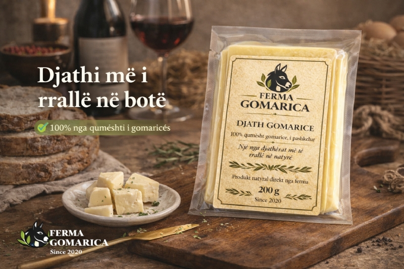 Djath gomarice nga fermat shqiptare, djath gomarice nga prodhim bio, djath gomarice nga ferma tradicionale, djath gomarice nga qumesht natyral, djath gomarice per restorante tradicionale, djath gomarice per restorante premium