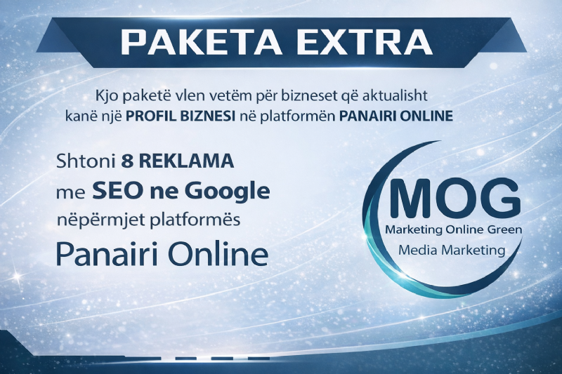 Paketa EXTRA me 12 reklama, per bizneset me profil aktiv te Panairi Onli...